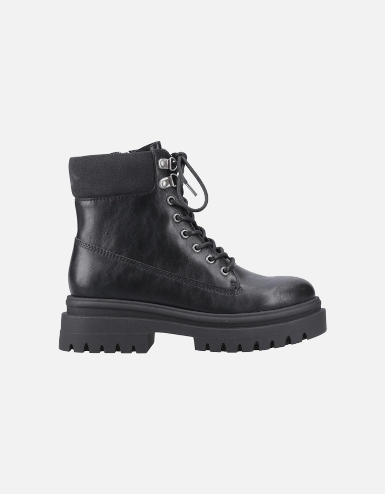 Danie Faux Leather Women's Black Heeled Mid Calf Boots