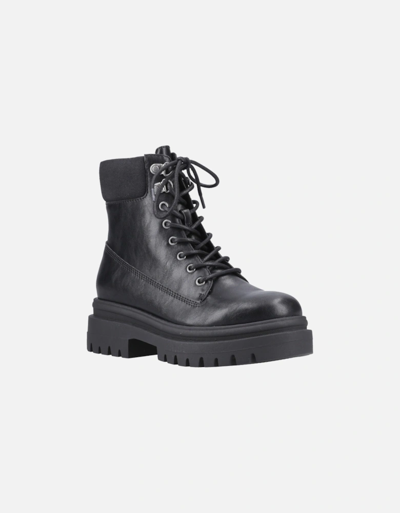 Danie Faux Leather Women's Black Heeled Mid Calf Boots