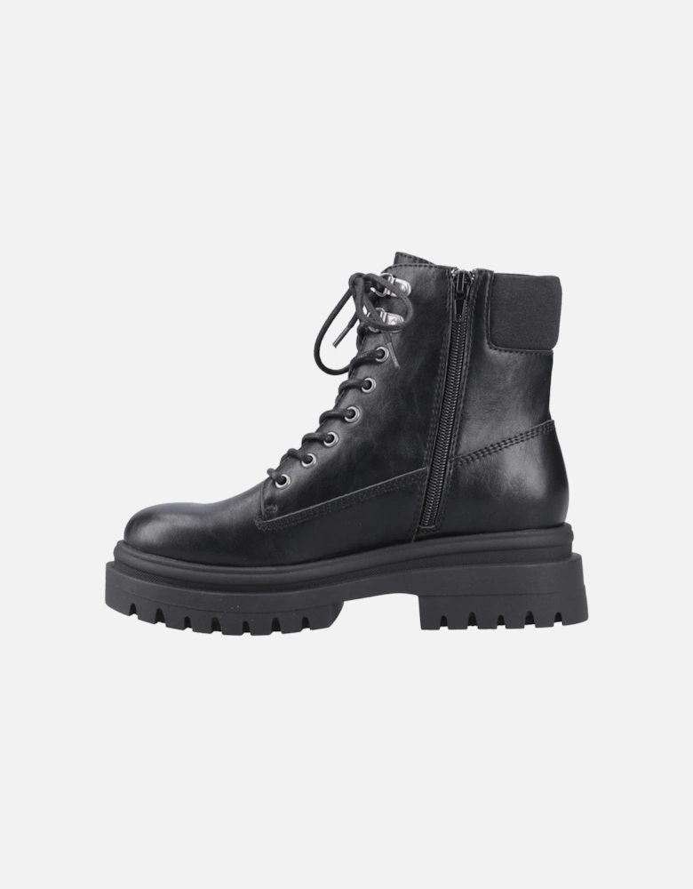 Danie Faux Leather Women's Black Heeled Mid Calf Boots