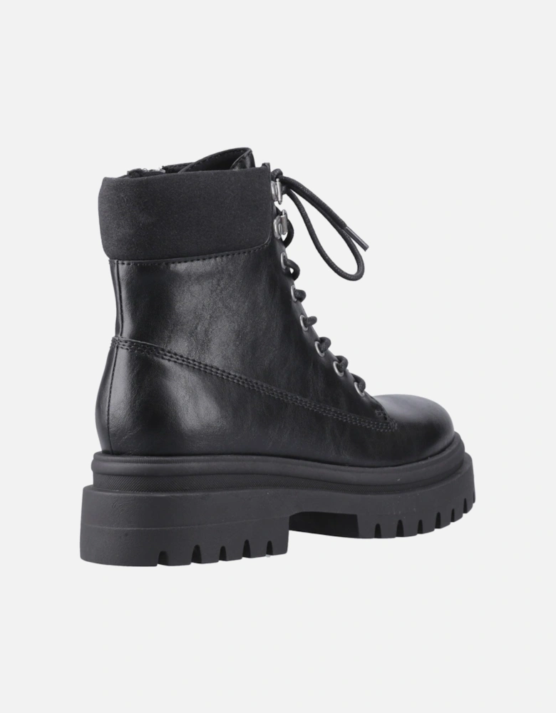 Danie Faux Leather Women's Black Heeled Mid Calf Boots