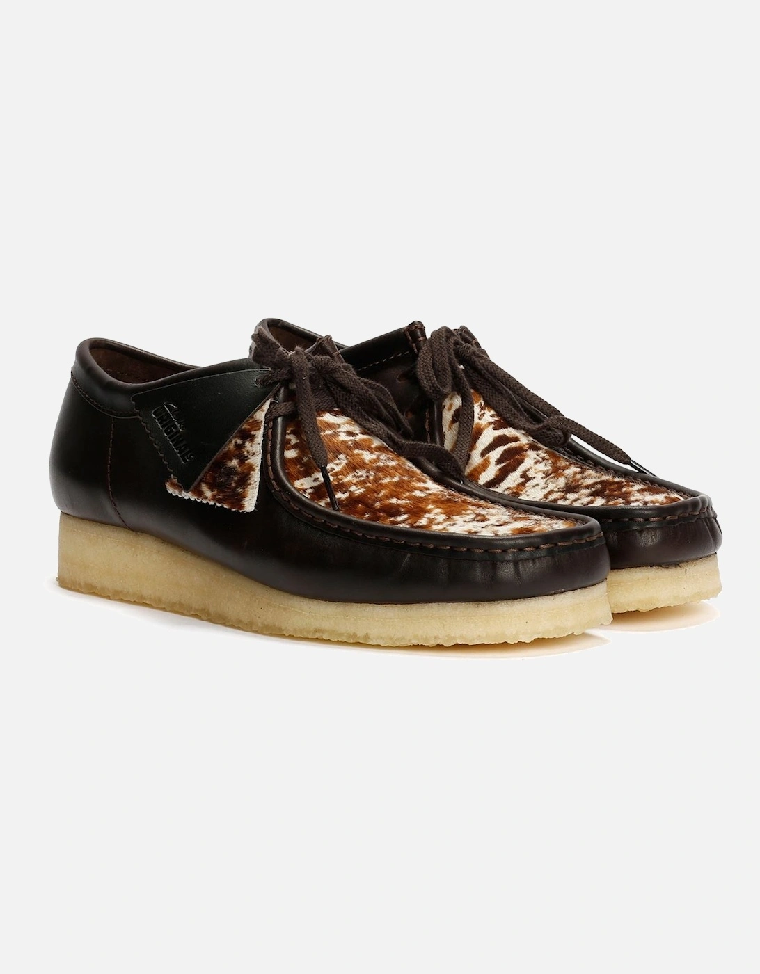 Originals Wallabee Cow Print Leather Men's Brown Shoes, 9 of 8