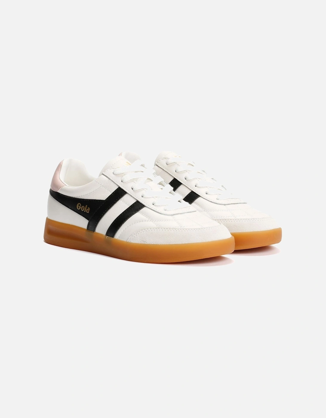 Stadia Leather Women's White/Black/Chalk Pink Trainers, 9 of 8
