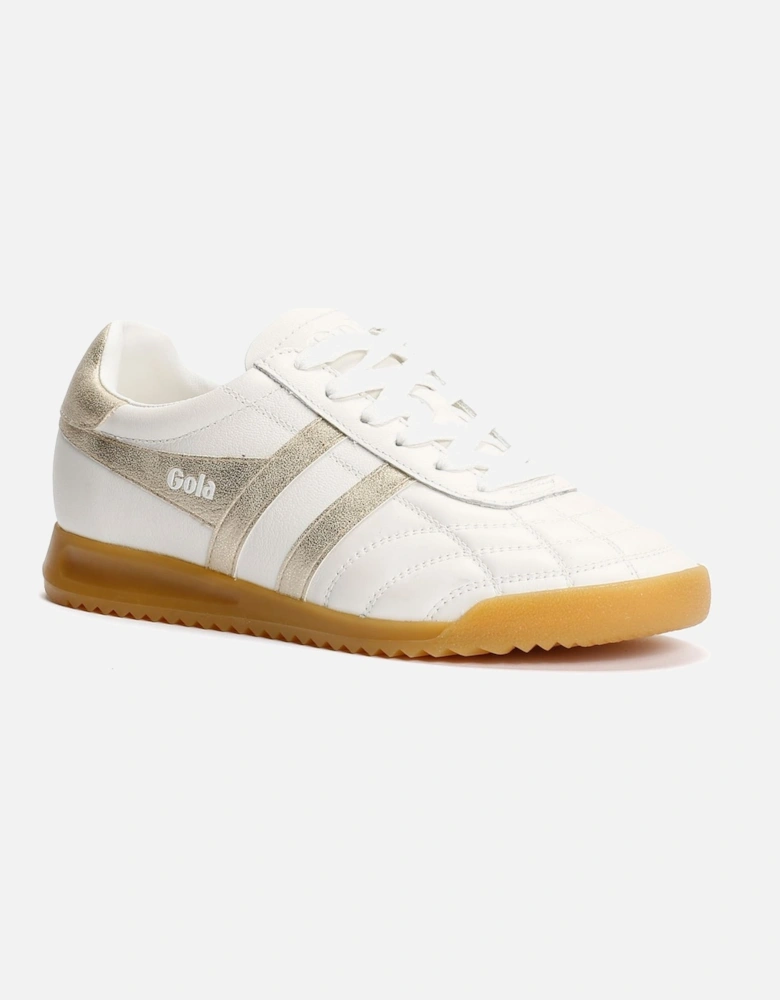 Stadium Leather Women's White/Gold Trainers