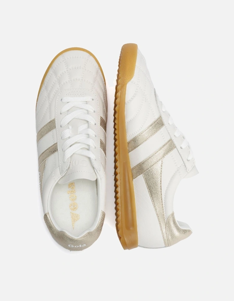 Stadium Leather Women's White/Gold Trainers
