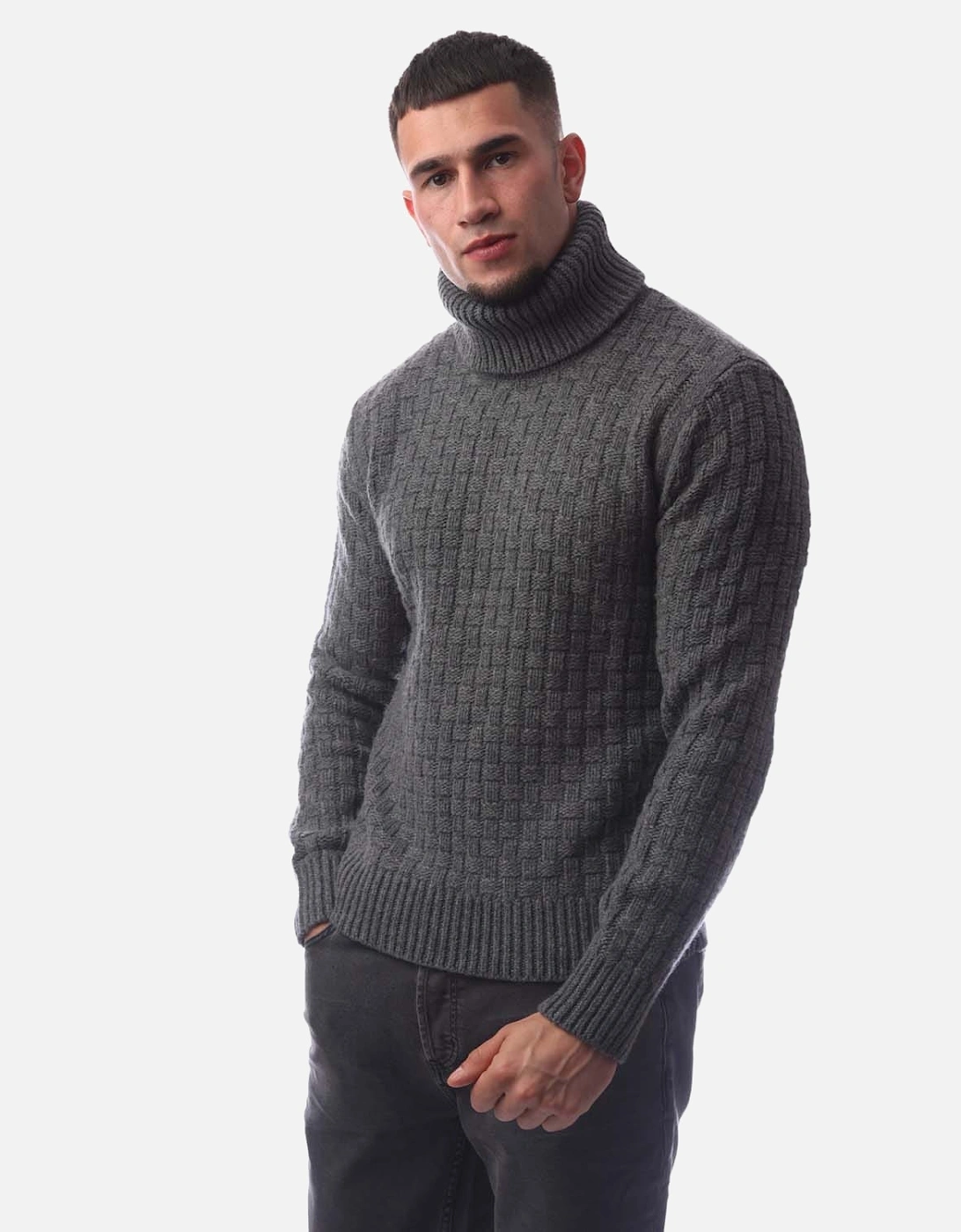 Belstaff Men's Steerage Roll Neck Jumper - Grey - Size: 40