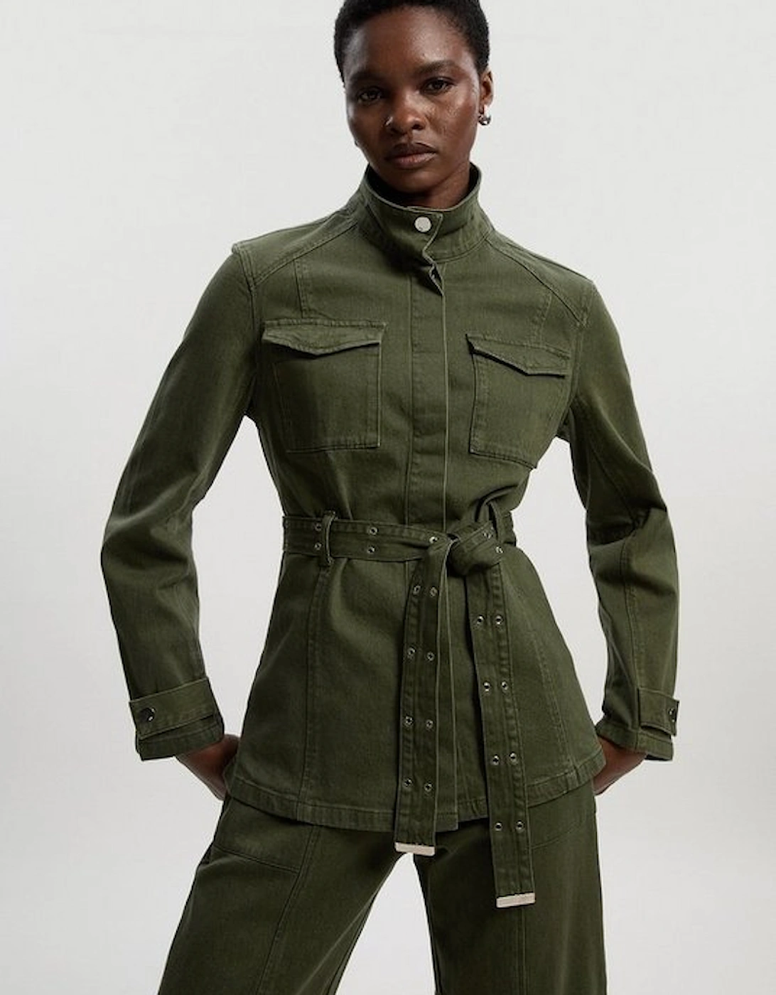 Denim Utility Belted Jacket, 5 of 4