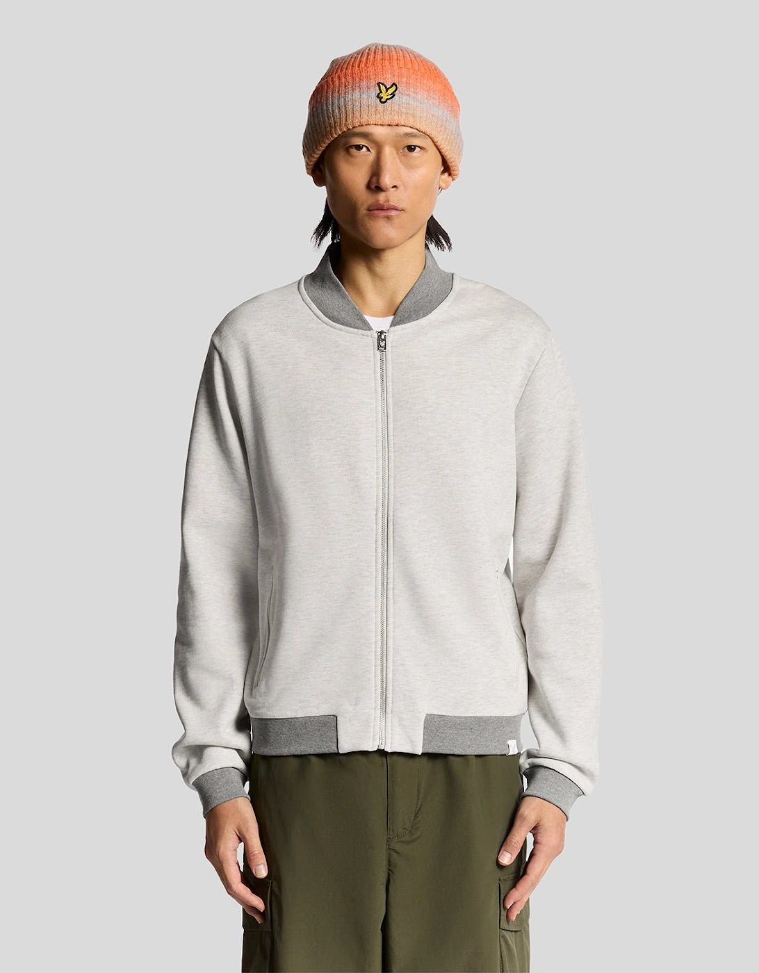 Lyle And Scott Men's Half Raglan Sleeve Jersey Bomber - Grey - Size: 44/Regular