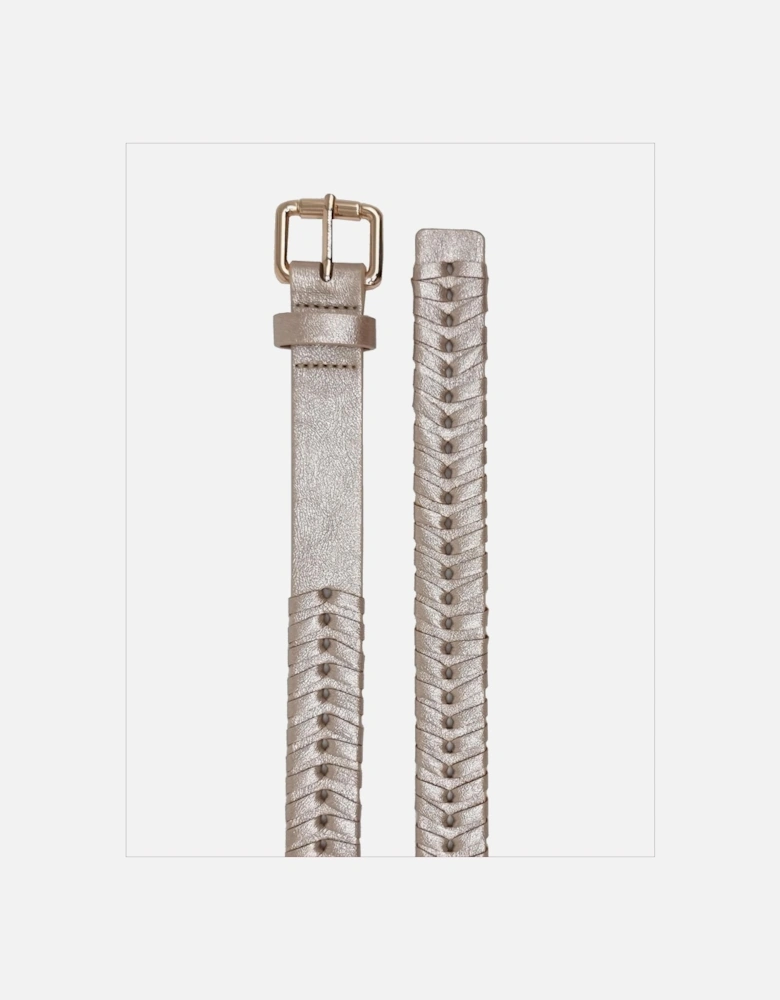 Bradley Woven Belt-Gold