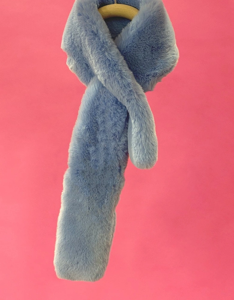 Baby Blue Faux Fur Scarf