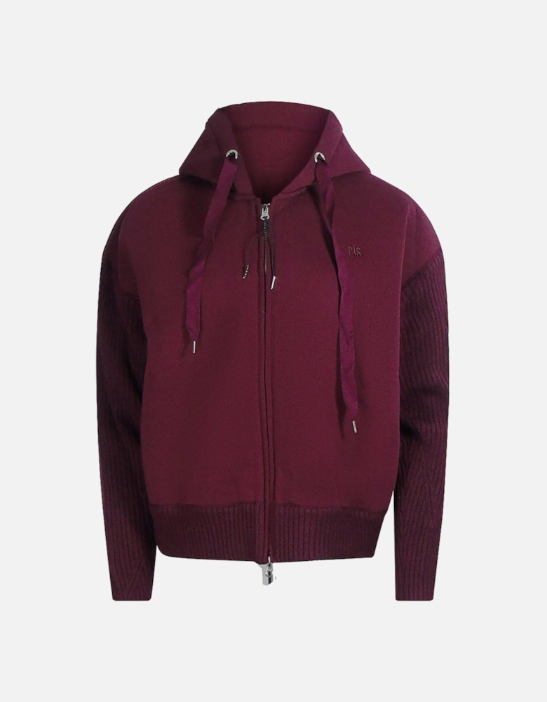 Zip Fleece Burgundy Hoodie