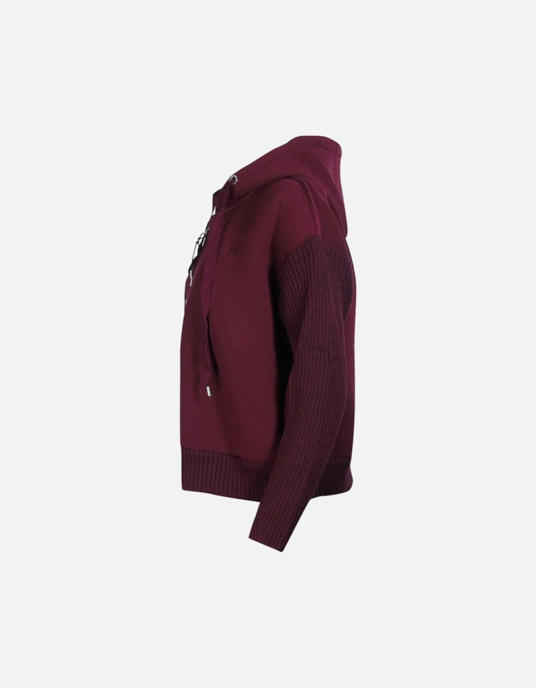 Zip Fleece Burgundy Hoodie
