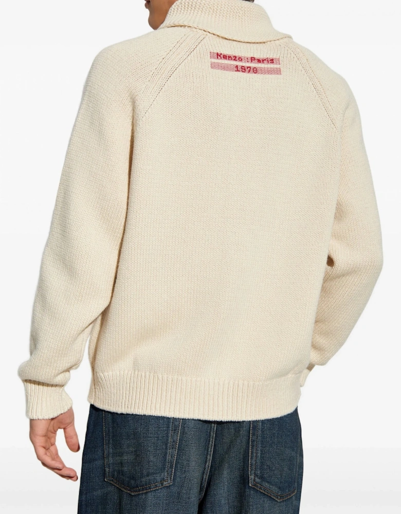 City Zipped Cardigan Cream