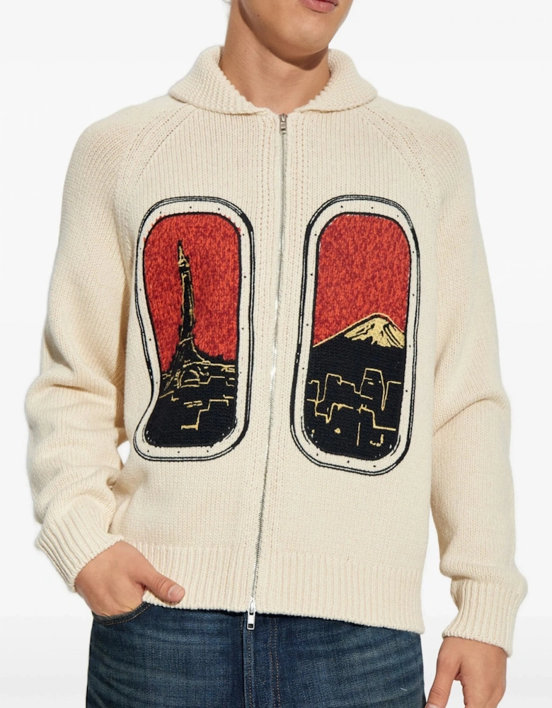 City Zipped Cardigan Cream
