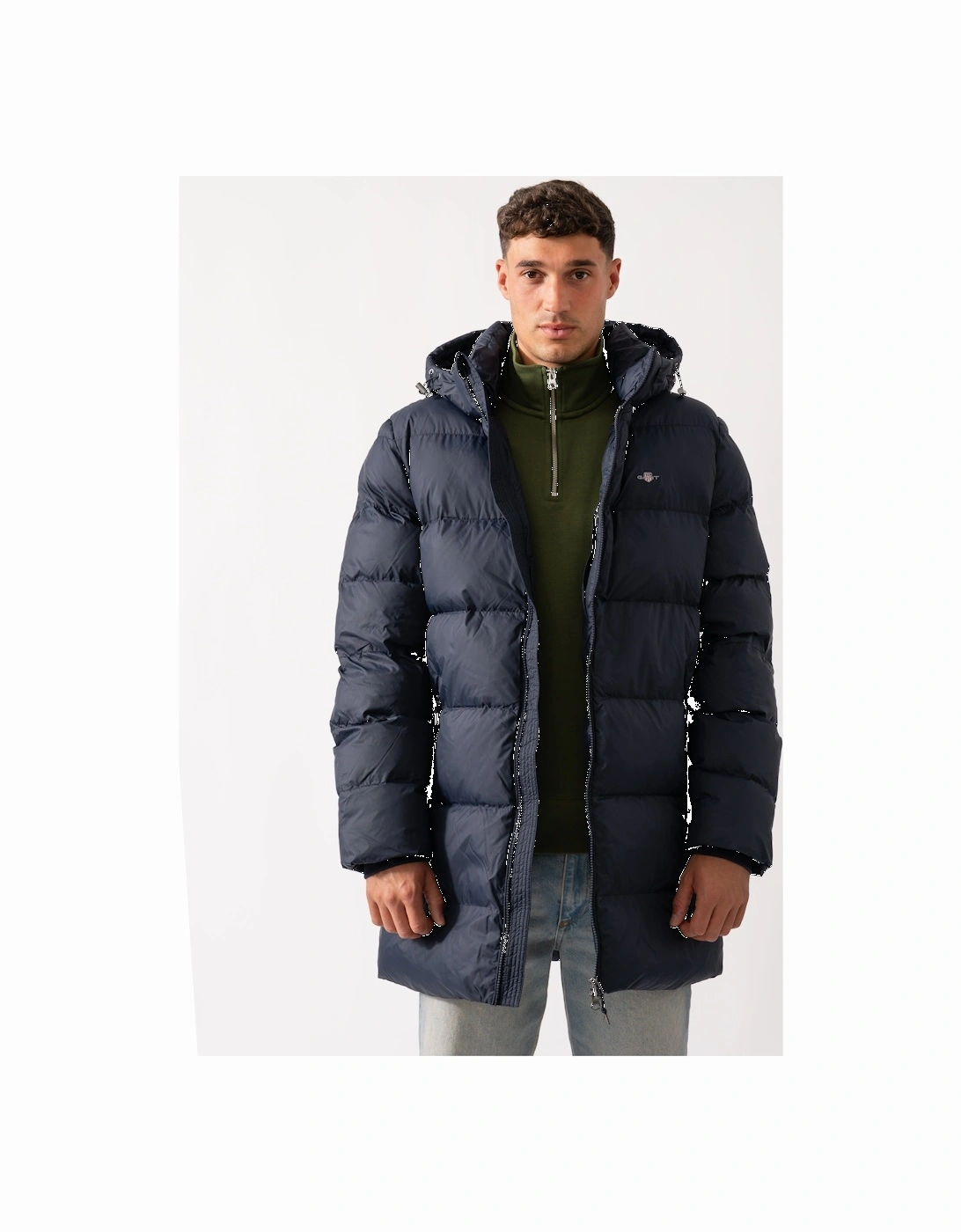 Mens Active Cloud Mid Length Puffer Jacket - 433 Evening Blue, 7 of 6