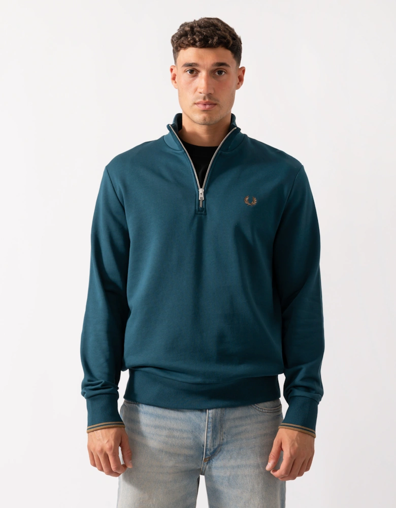 Mens Half Zip Sweatshirt - Dark Petrol/Shaded Stone/Shaded Stone Z48