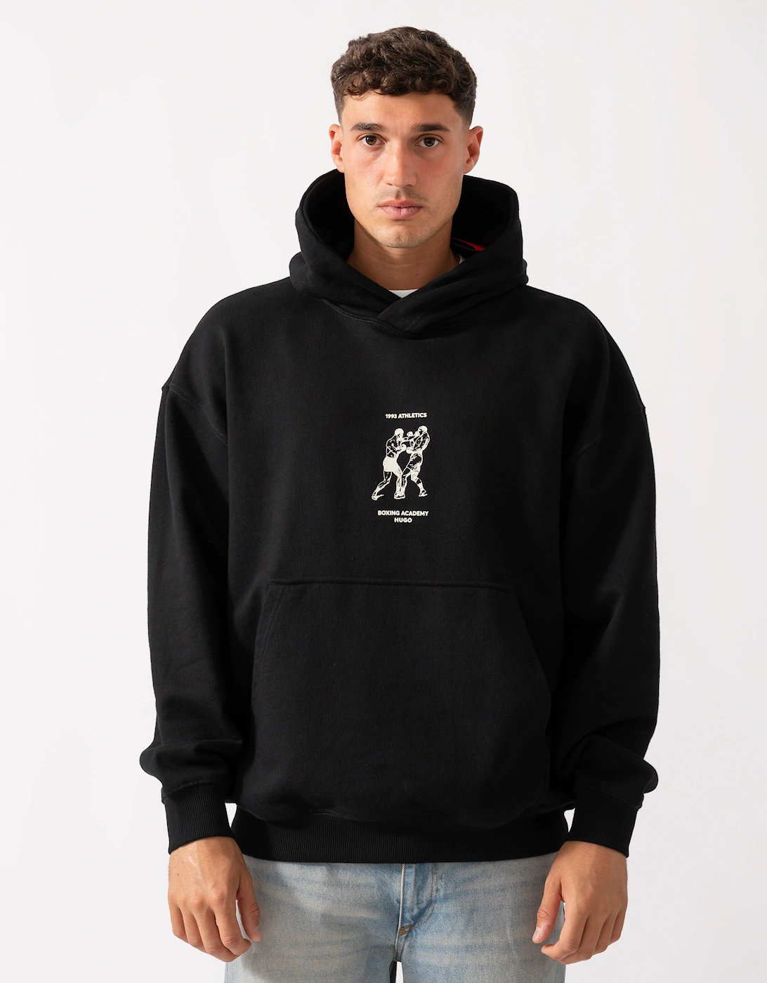 Hugo Boss Men's Black Hugo Duwrestie Pullover Hoodie - 001 - Size: 42