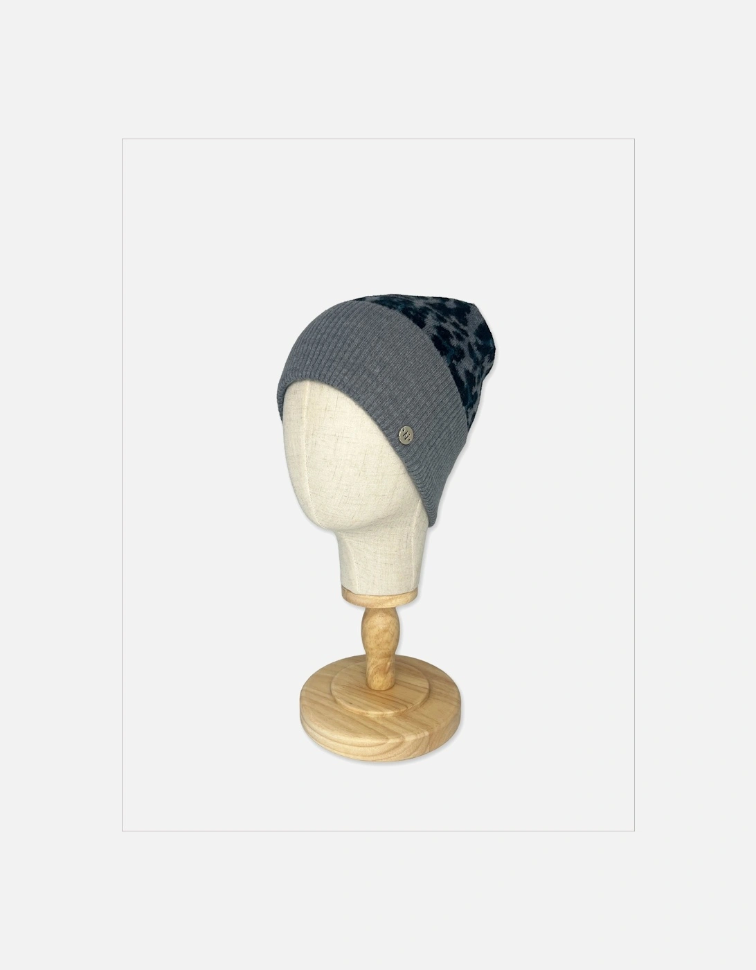 Darcy Leopard Beanie - Grey Mix