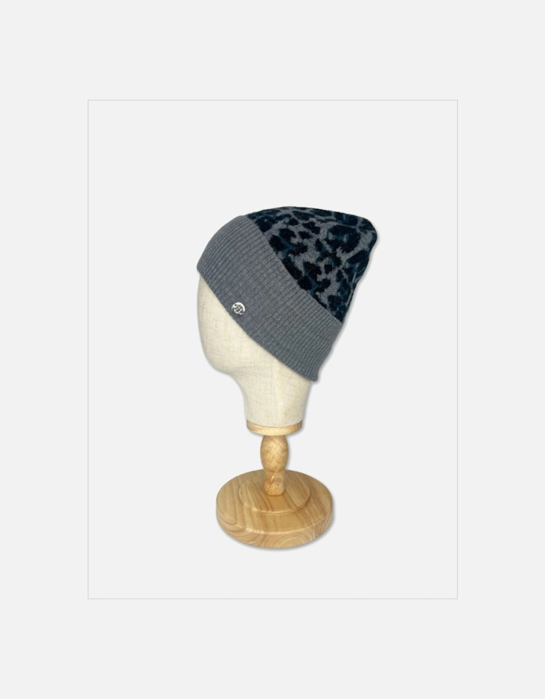 Darcy Leopard Beanie - Grey Mix