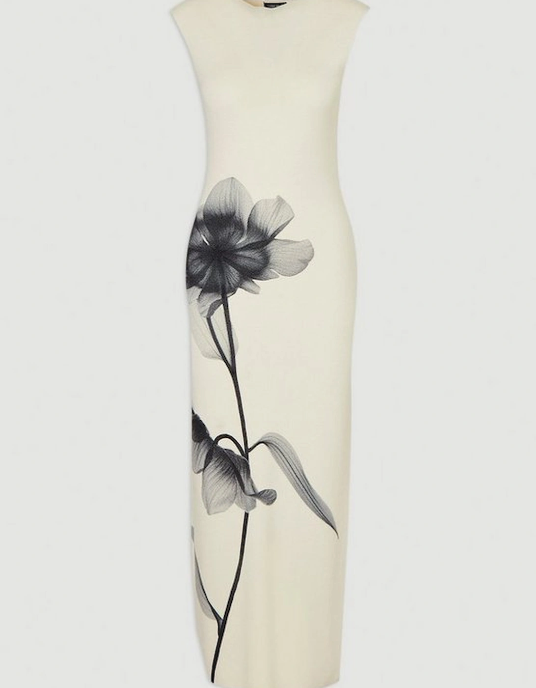 Placement Photographic Print Knitted Maxi Dress