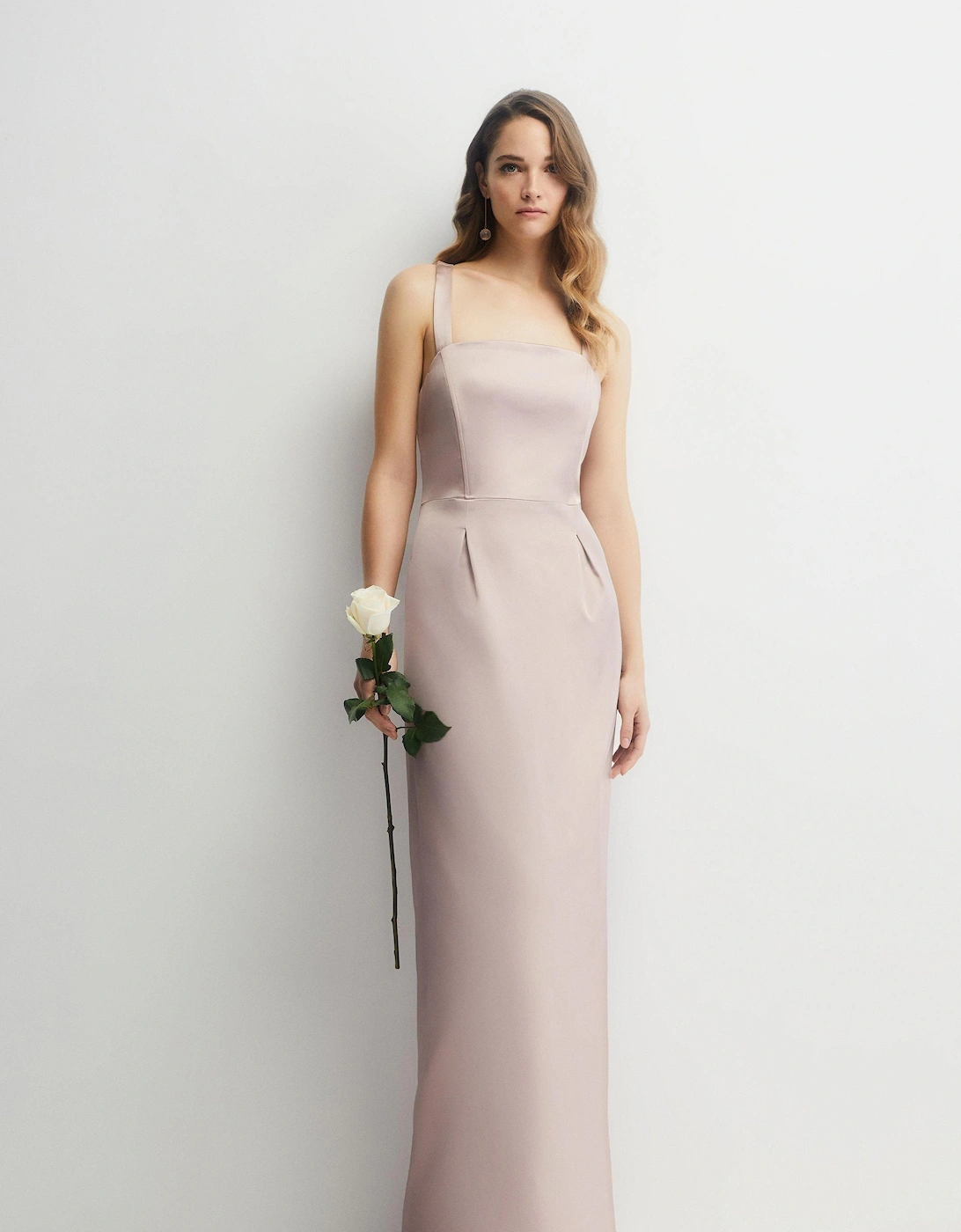 Bow Detail Cross Strap Column Maxi Dress, 2 of 1