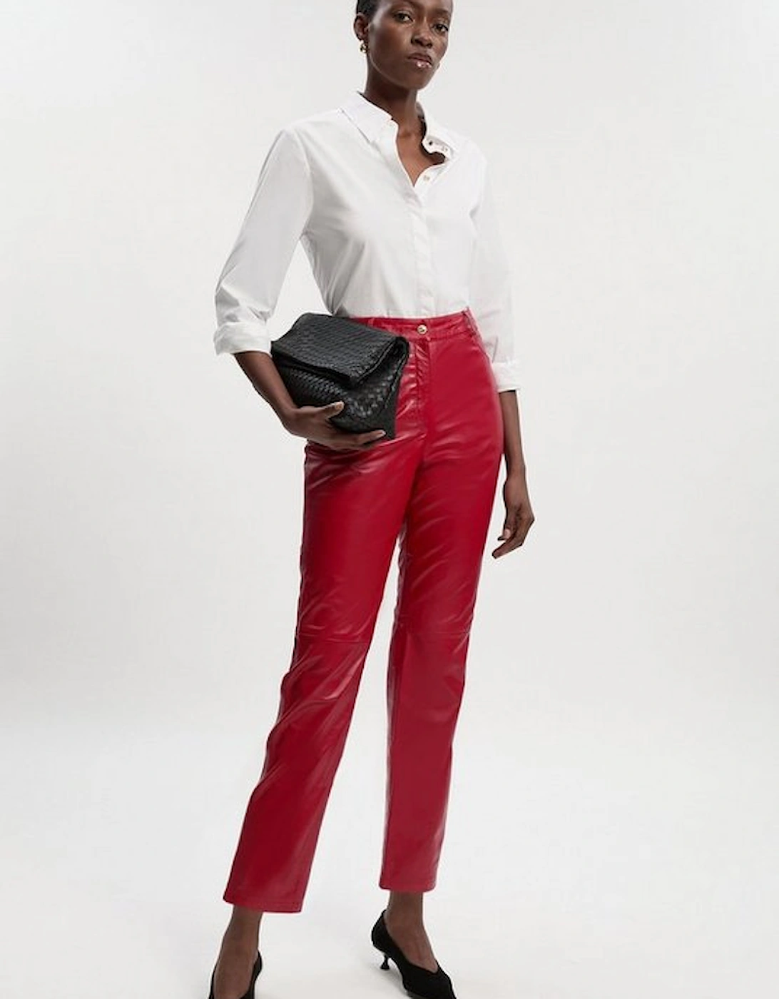 Leather Straight Leg Trouser, 2 of 1