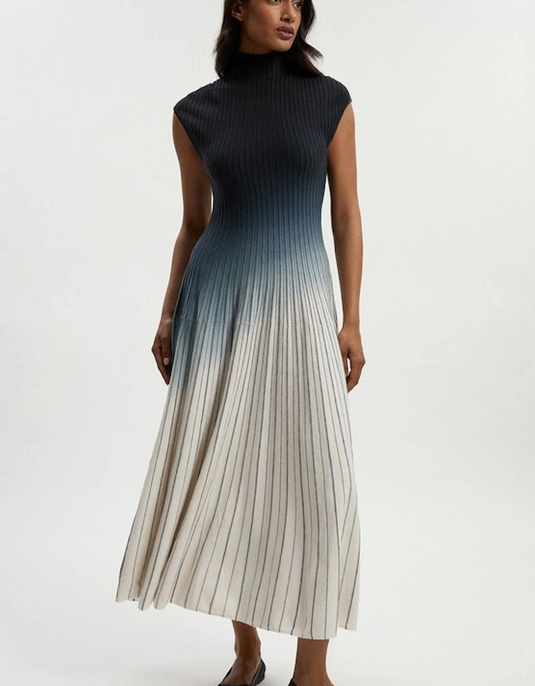 Dip Dye Detail Knitted Maxi Dress, 4 of 3
