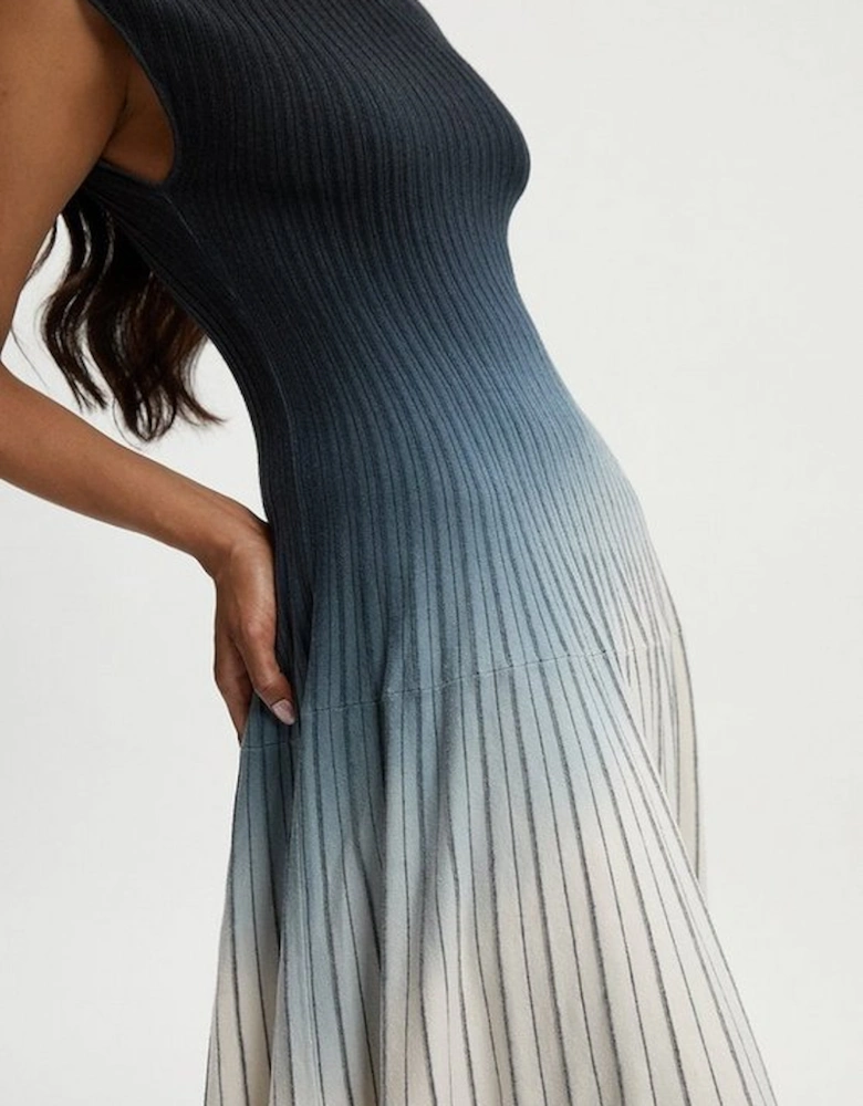 Dip Dye Detail Knitted Maxi Dress