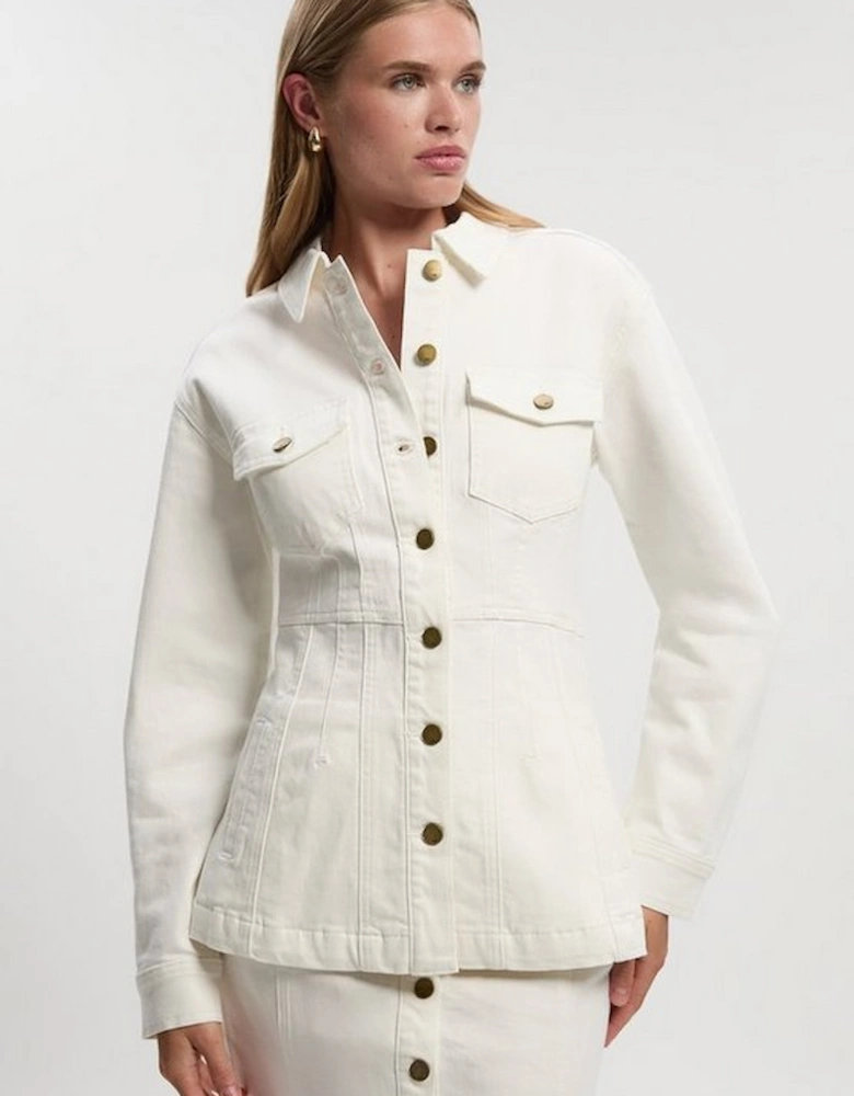 Denim Corset Waist Detail Jacket