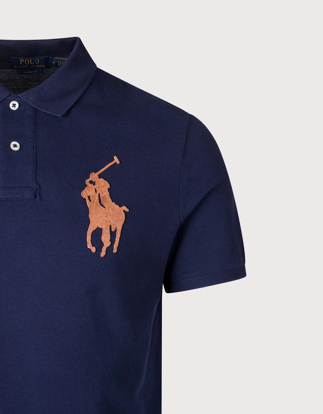 Classic Fit Leather-Pony Mesh Polo Shirt