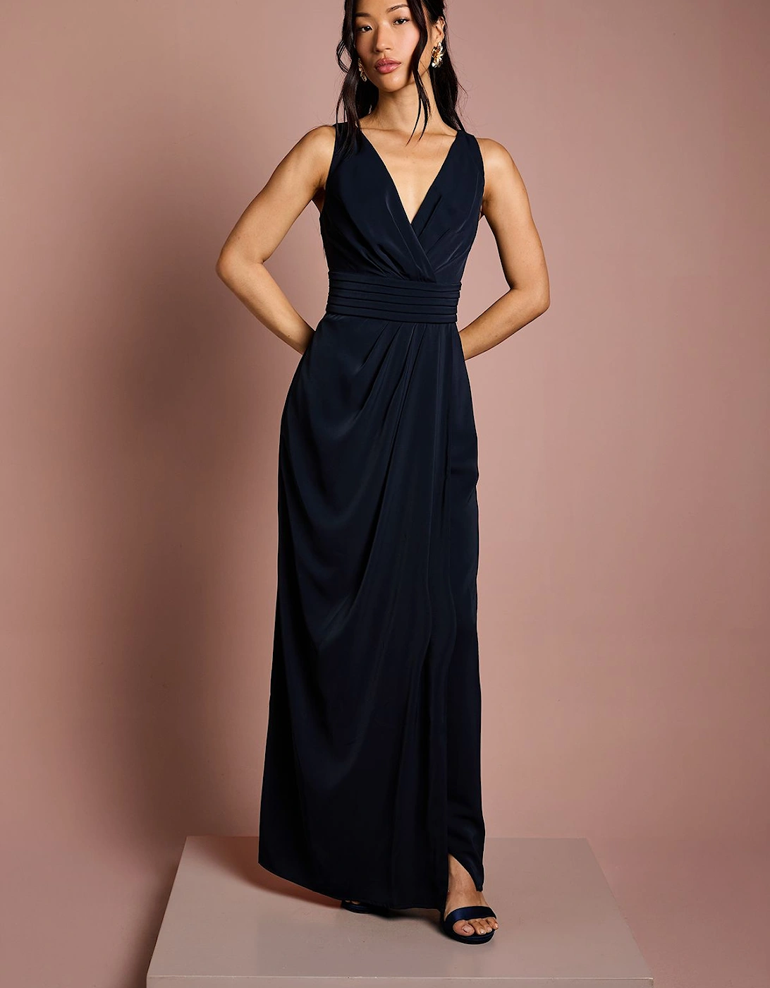 V Neck Sleeveless Bridemsaid Dress, 2 of 1