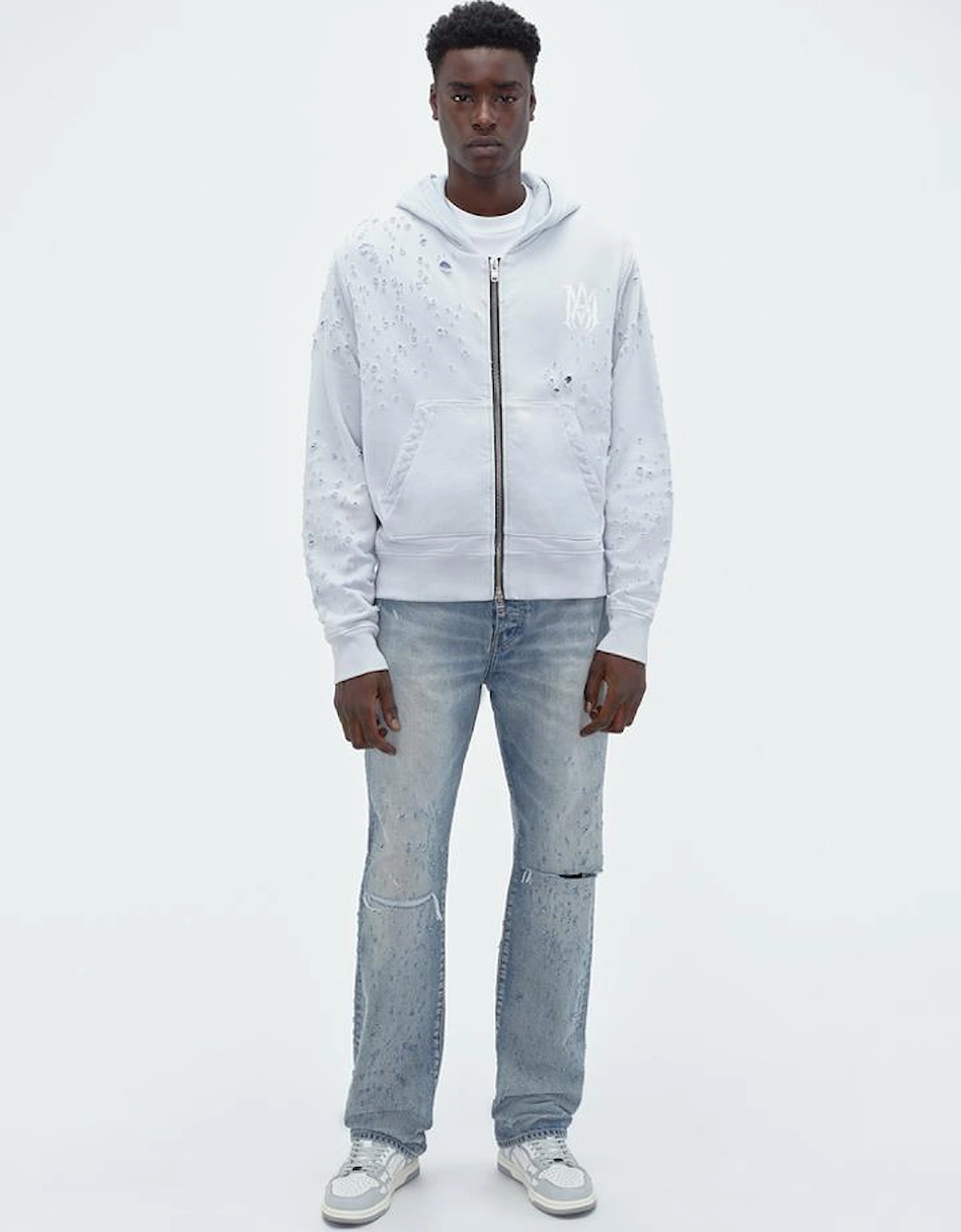Washed MA Shotgun Hoodie in Grey Dawn