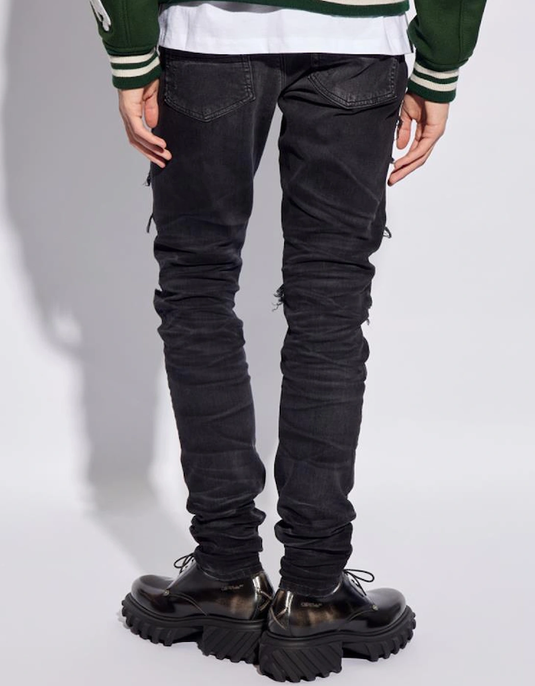 Bandana Camo Thrasher Jeans in Faded Black