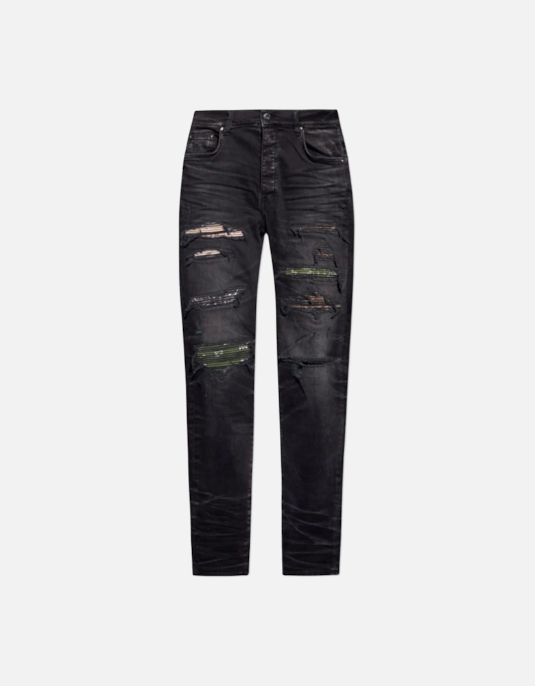 Bandana Camo Thrasher Jeans in Faded Black