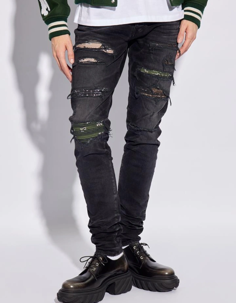 Bandana Camo Thrasher Jeans in Faded Black