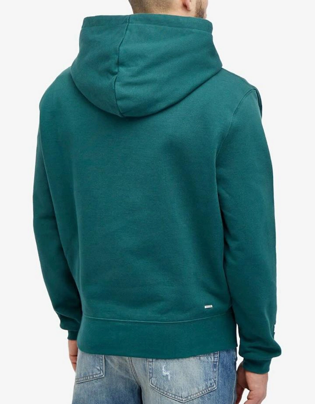 Staggered Logo Hoodie in Forrest Green