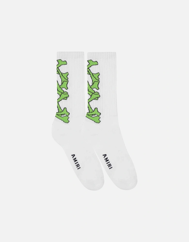 Bones Stacked Socks in White