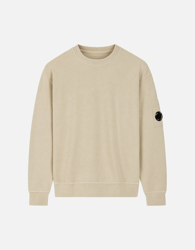 Men's C.P. Company Silver Sage Long Sleeve Diagonal Fleece Sweatshirt