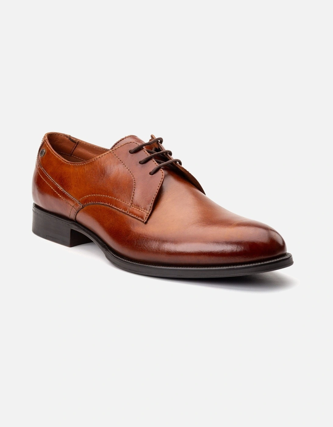 London Edison Leather Men's Burnt Tan Lace-Up Shoes, 2 of 1