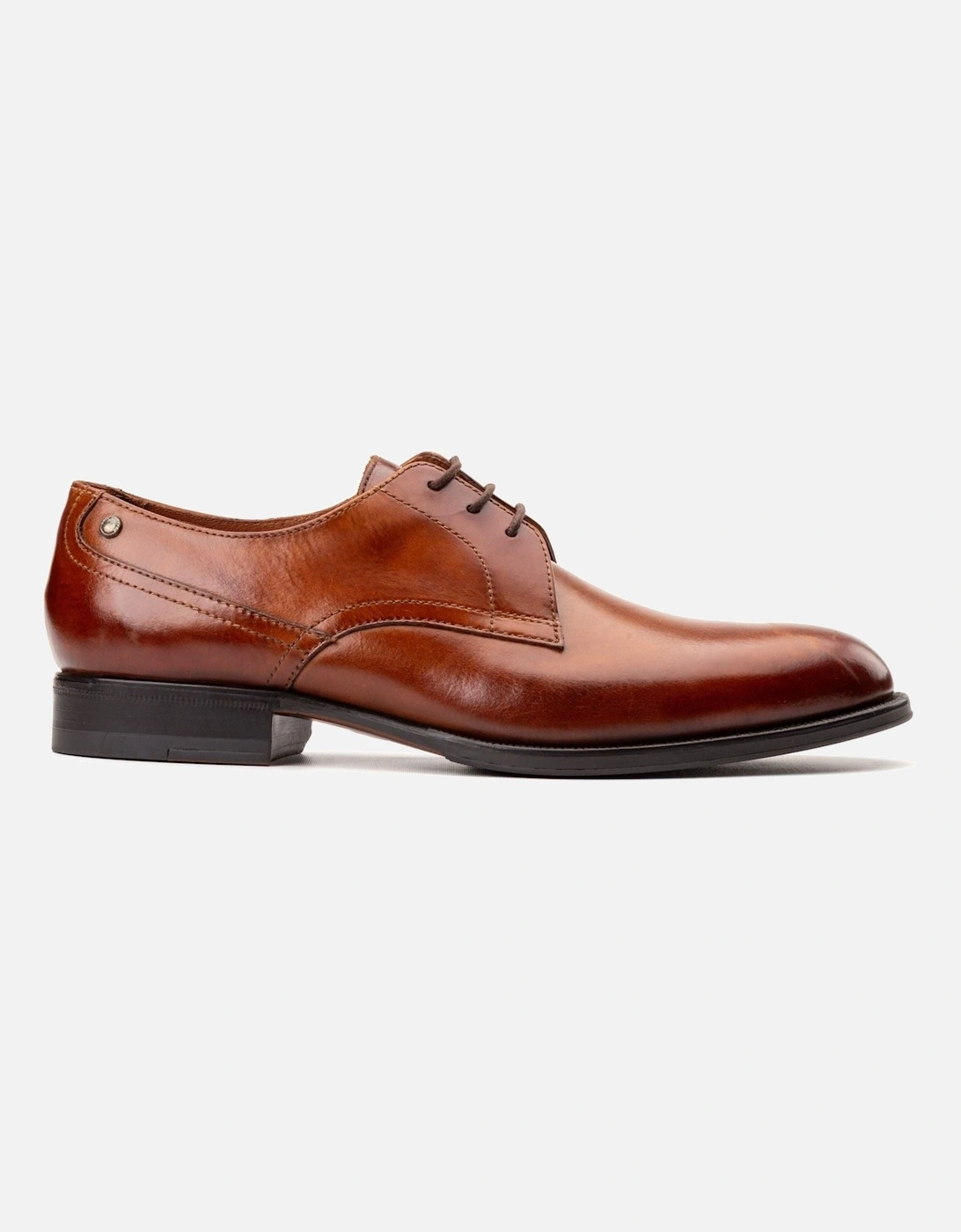 London Edison Leather Men's Burnt Tan Lace-Up Shoes