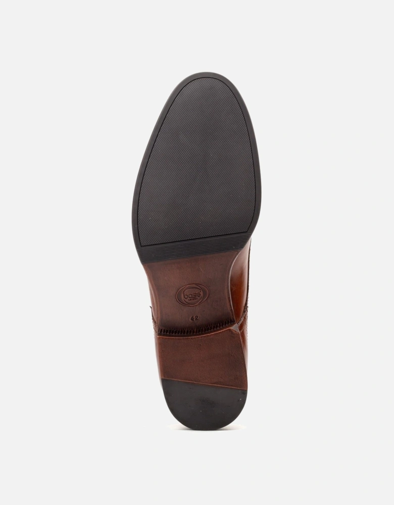 London Edison Leather Men's Burnt Tan Lace-Up Shoes