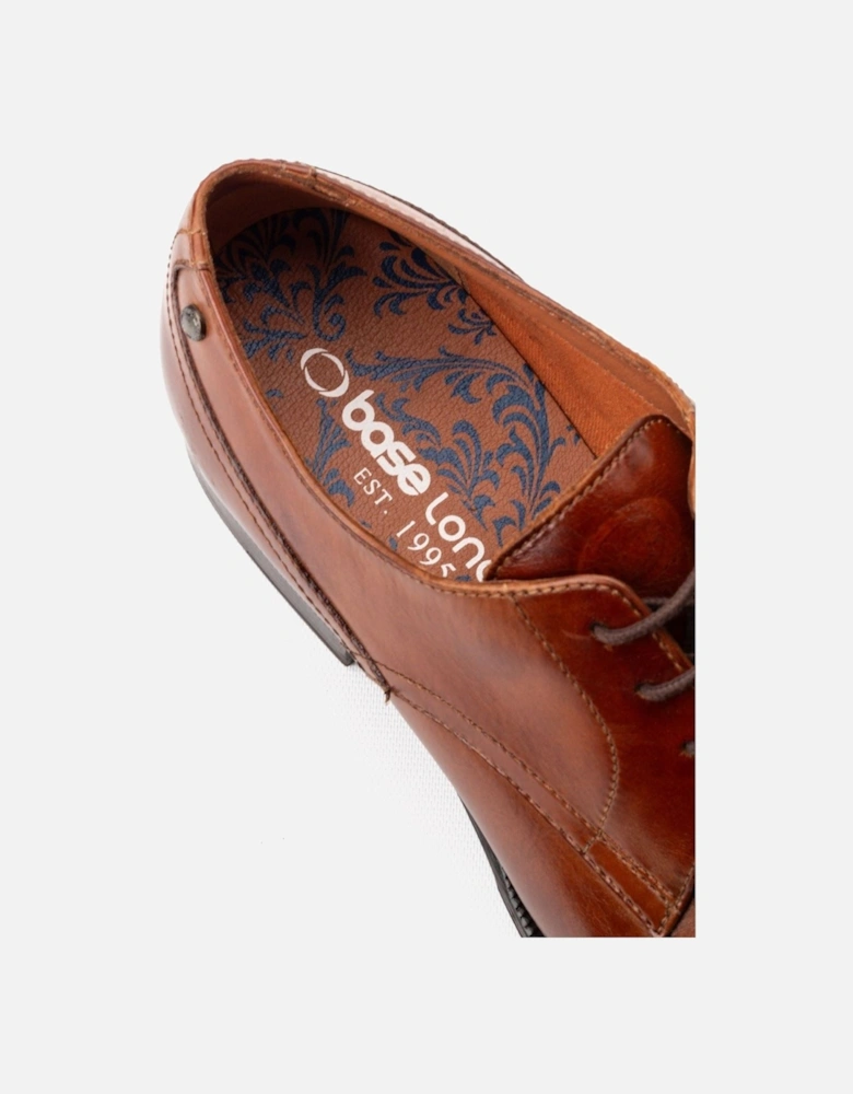 London Edison Leather Men's Burnt Tan Lace-Up Shoes