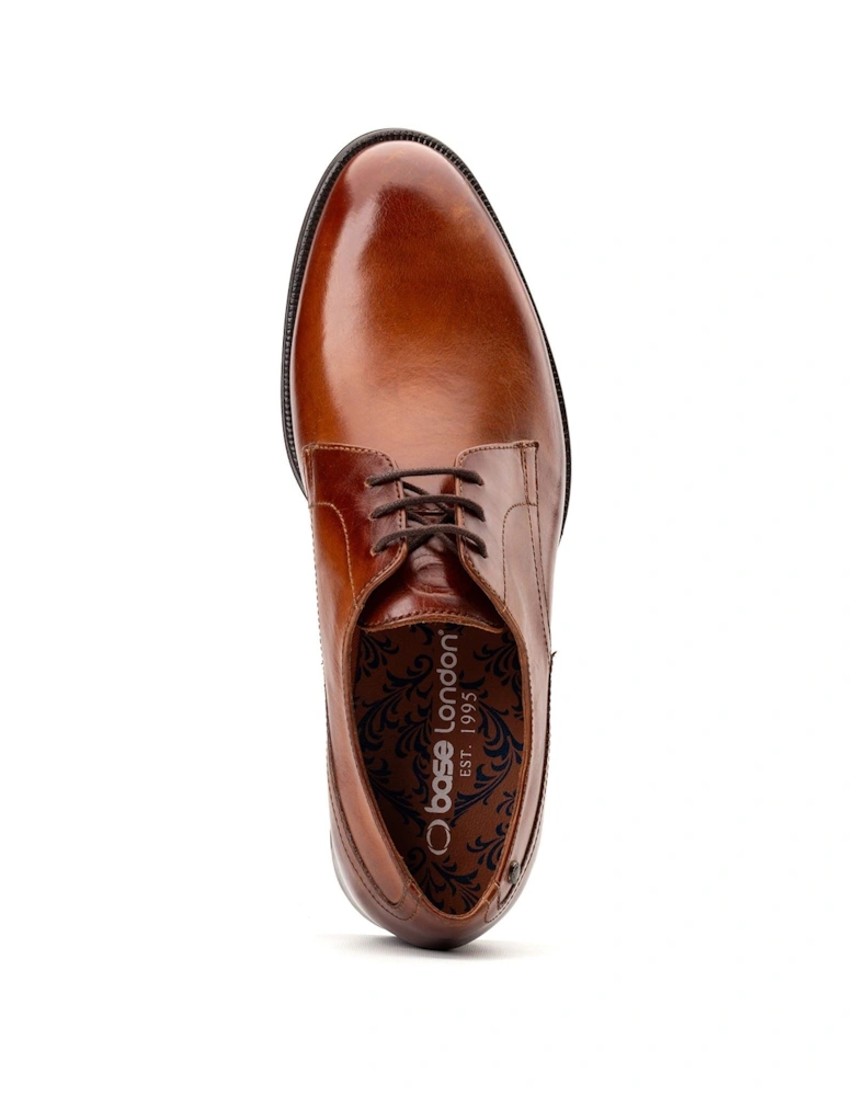 London Edison Leather Men's Burnt Tan Lace-Up Shoes