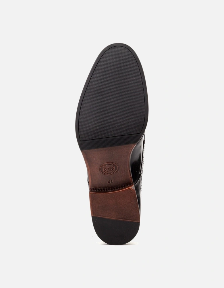 London Bell Leather Men's Black Brogues Shoes