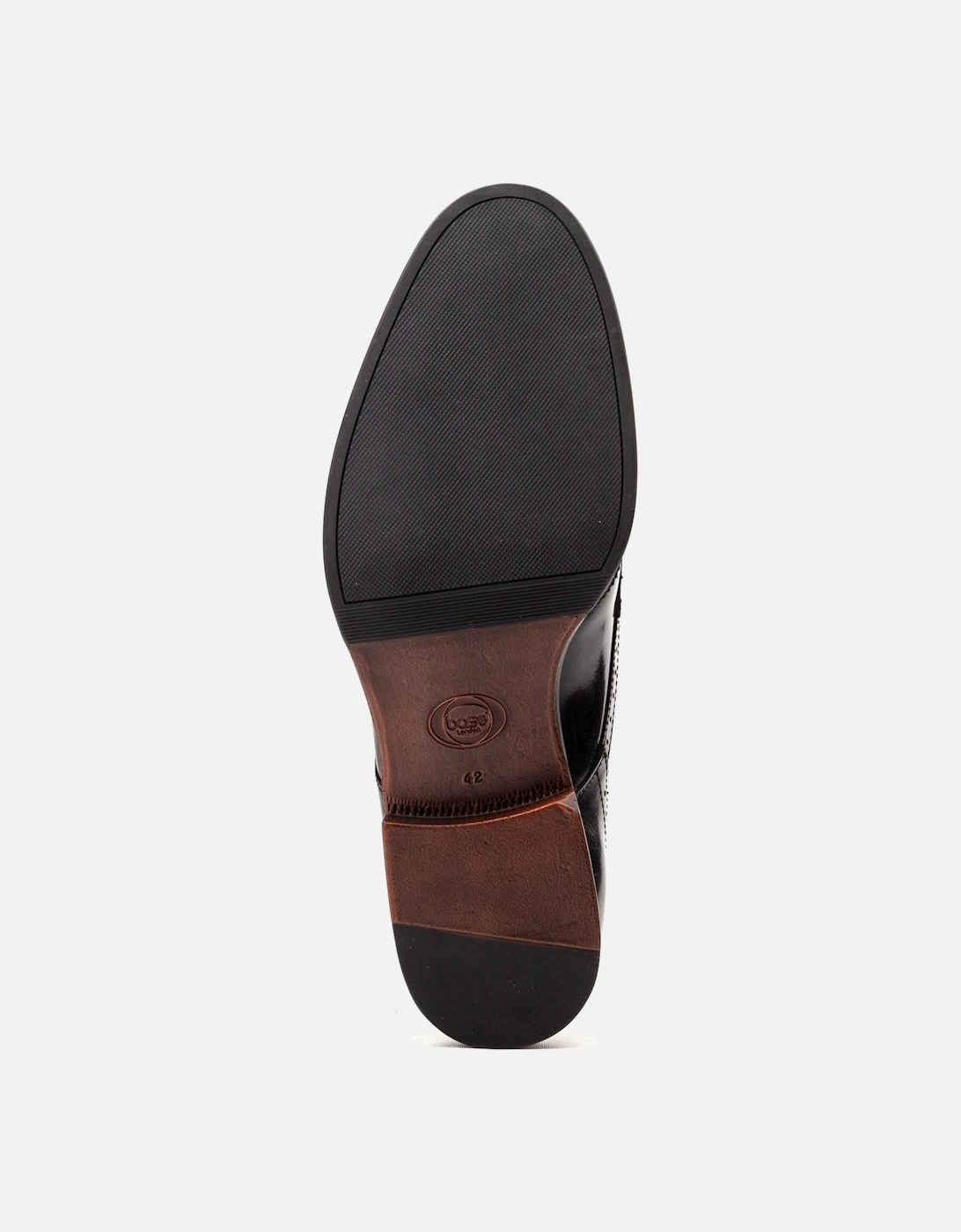 London Bell Leather Men's Black Brogues Shoes