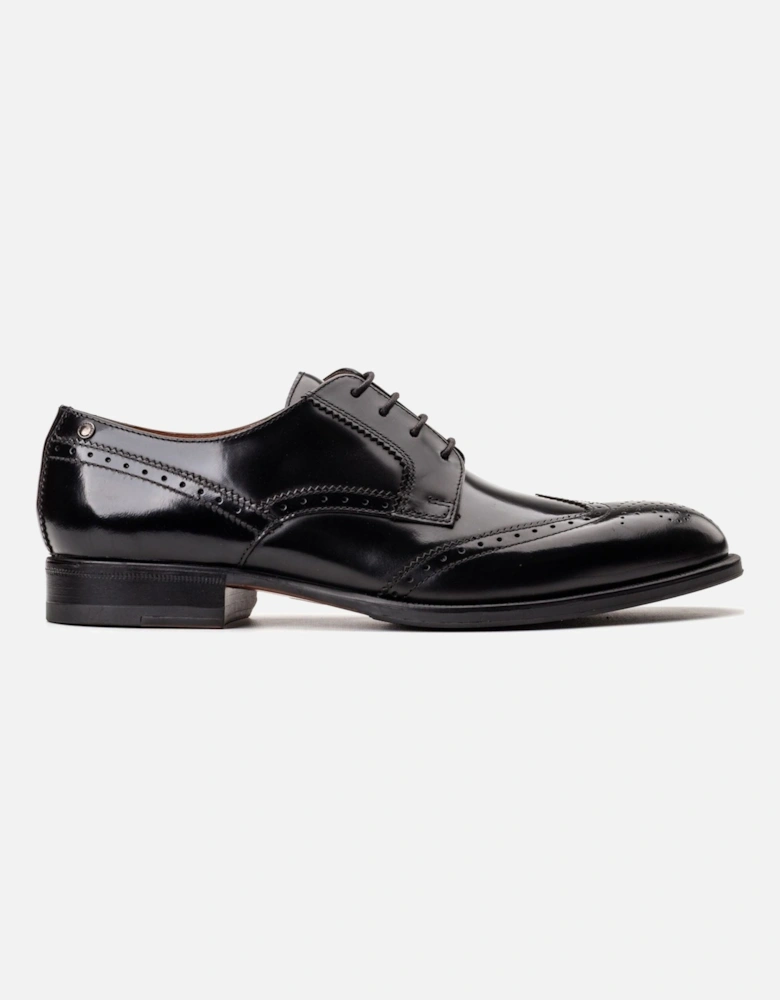 London Bell Leather Men's Black Brogues Shoes