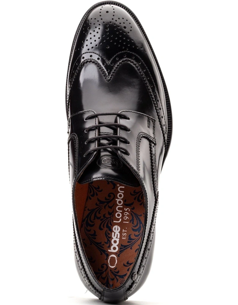 London Bell Leather Men's Black Brogues Shoes