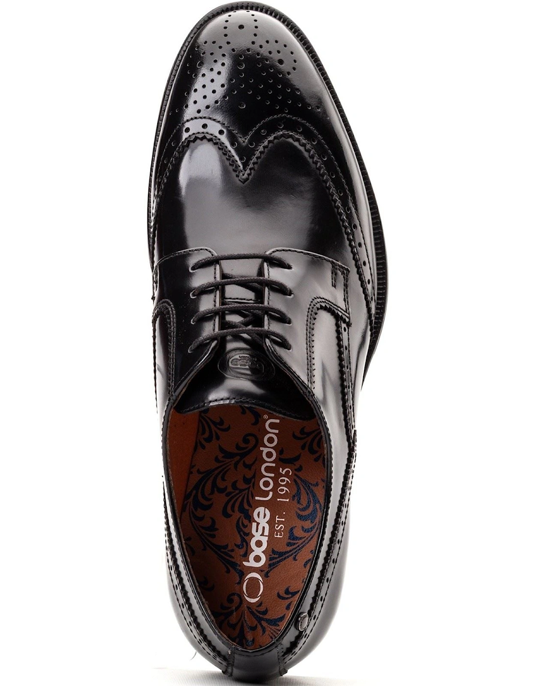 London Bell Leather Men's Black Brogues Shoes