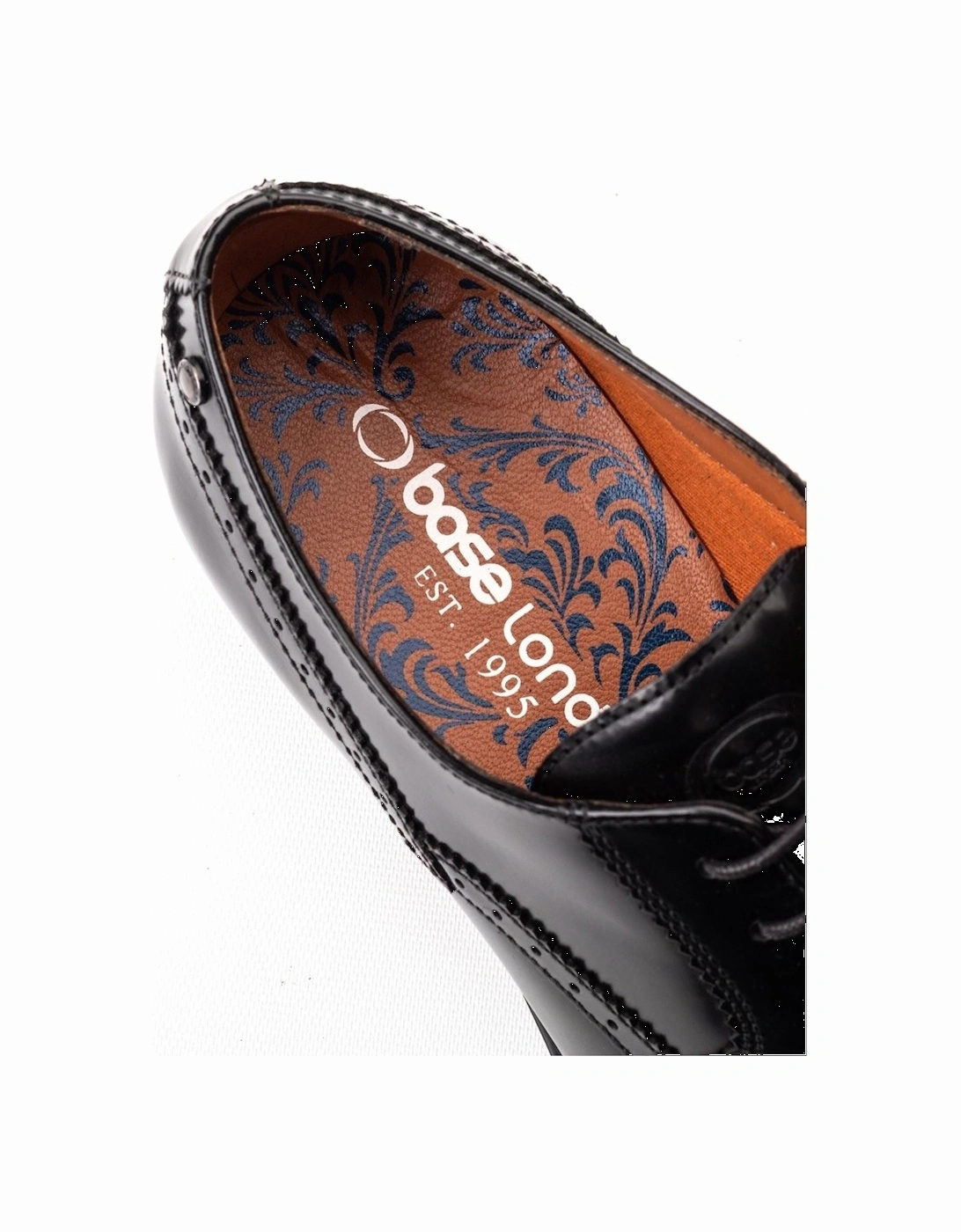London Bell Leather Men's Black Brogues Shoes