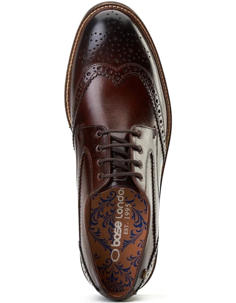 London York Leather Men's Burnt Brown Brogues Shoes