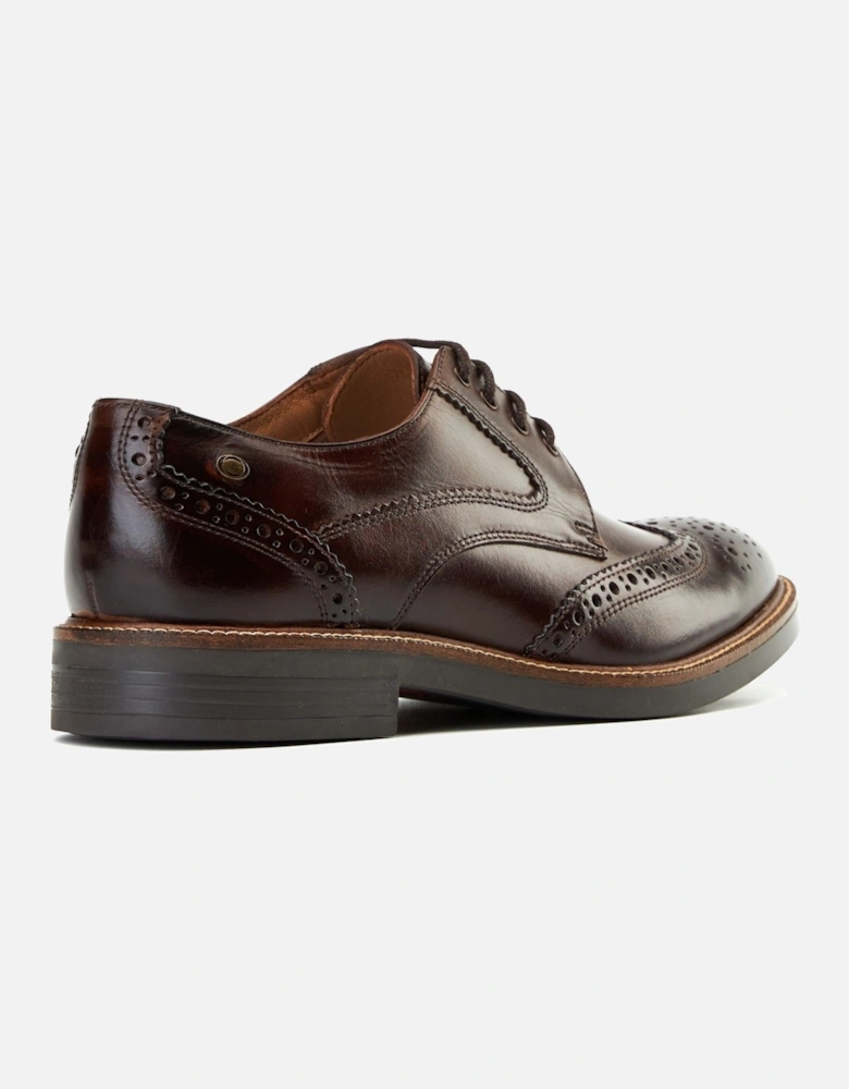 London York Leather Men's Burnt Brown Brogues Shoes